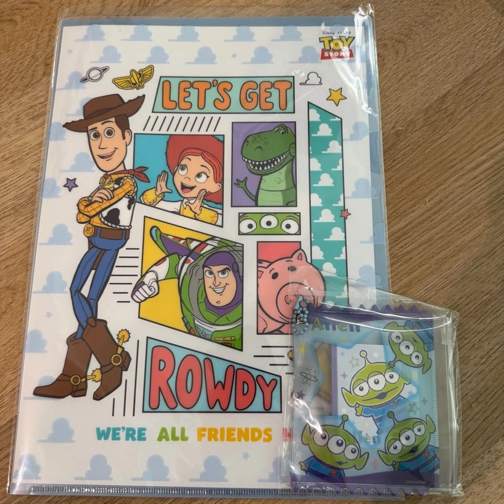 Toys Story File Folder + Little Green Men mini notebook with zip bag